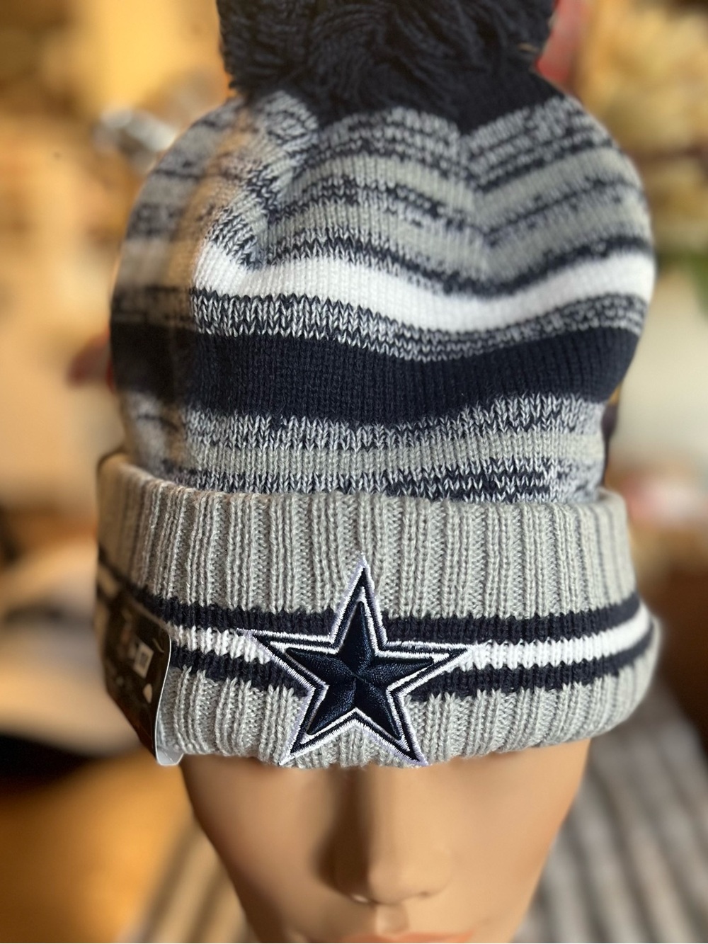 Dallas Cowboys Knit Pom Beanie - Gray & Navy new with tags